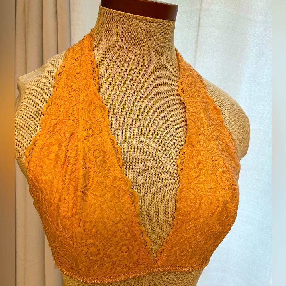 Onetheland bralette orange size S lace with soft padding adjustable strap